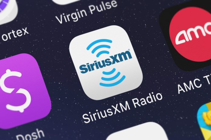 Sirius XM Radio app on smartphone