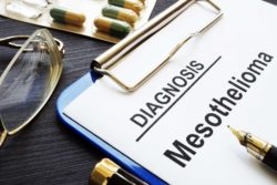 Clipboard with mesothelioma diagnosis