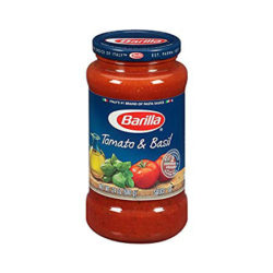 jar of Barilla Tomato Basil sauce