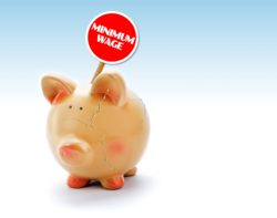 piggy bank with minimum wage