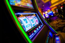 casino floor and slot machine