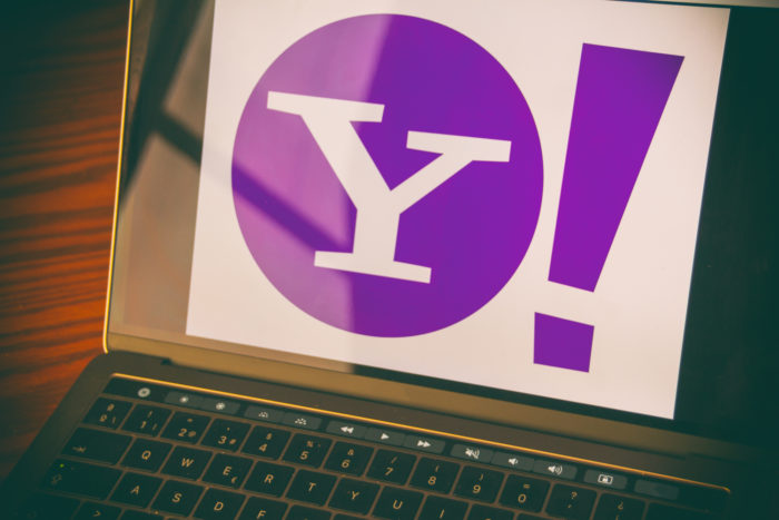 yahoo logo on computer