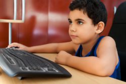 Young boy on computer