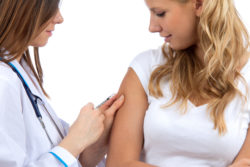 CVS Pharmacist Gives Flu Shot