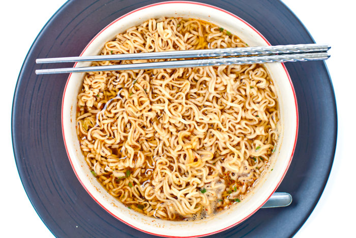korean noodles in bowel