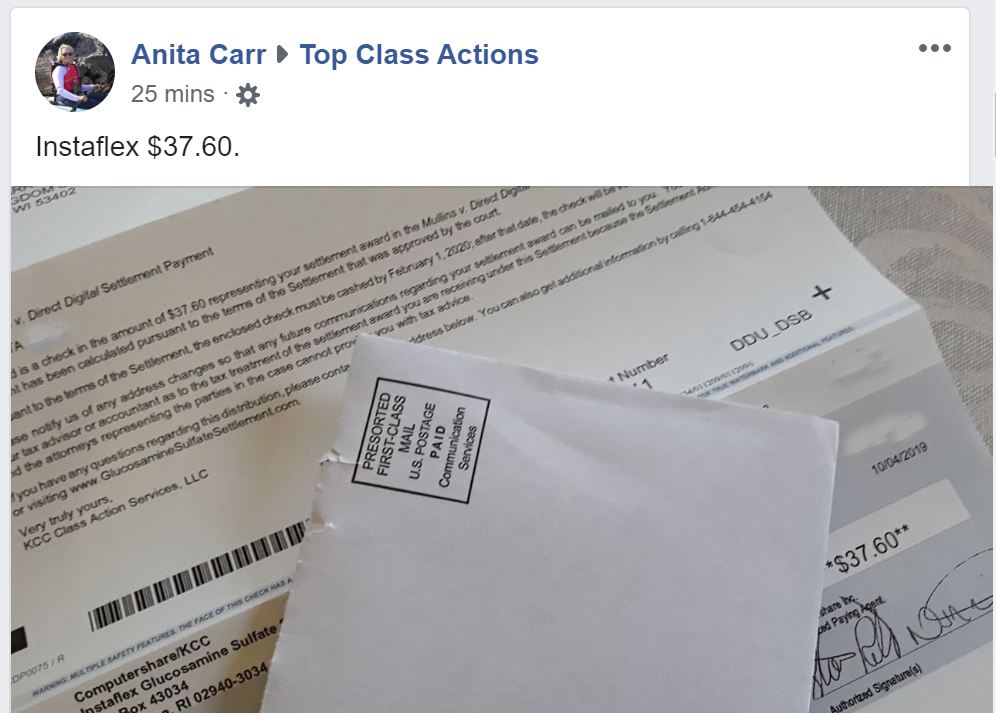 Instaflex Supplement Class Action Settlement Checks Mailed Top Class