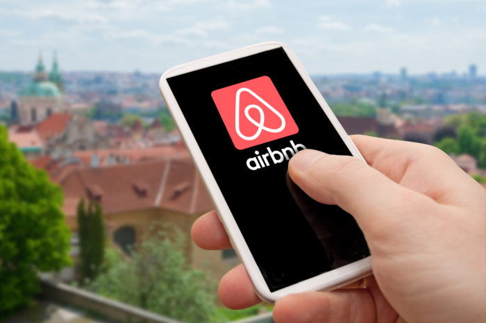 Airbnb app open on smartphone