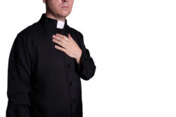 Priest on a white background