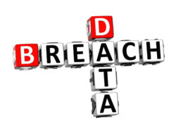 Data breach in block letters