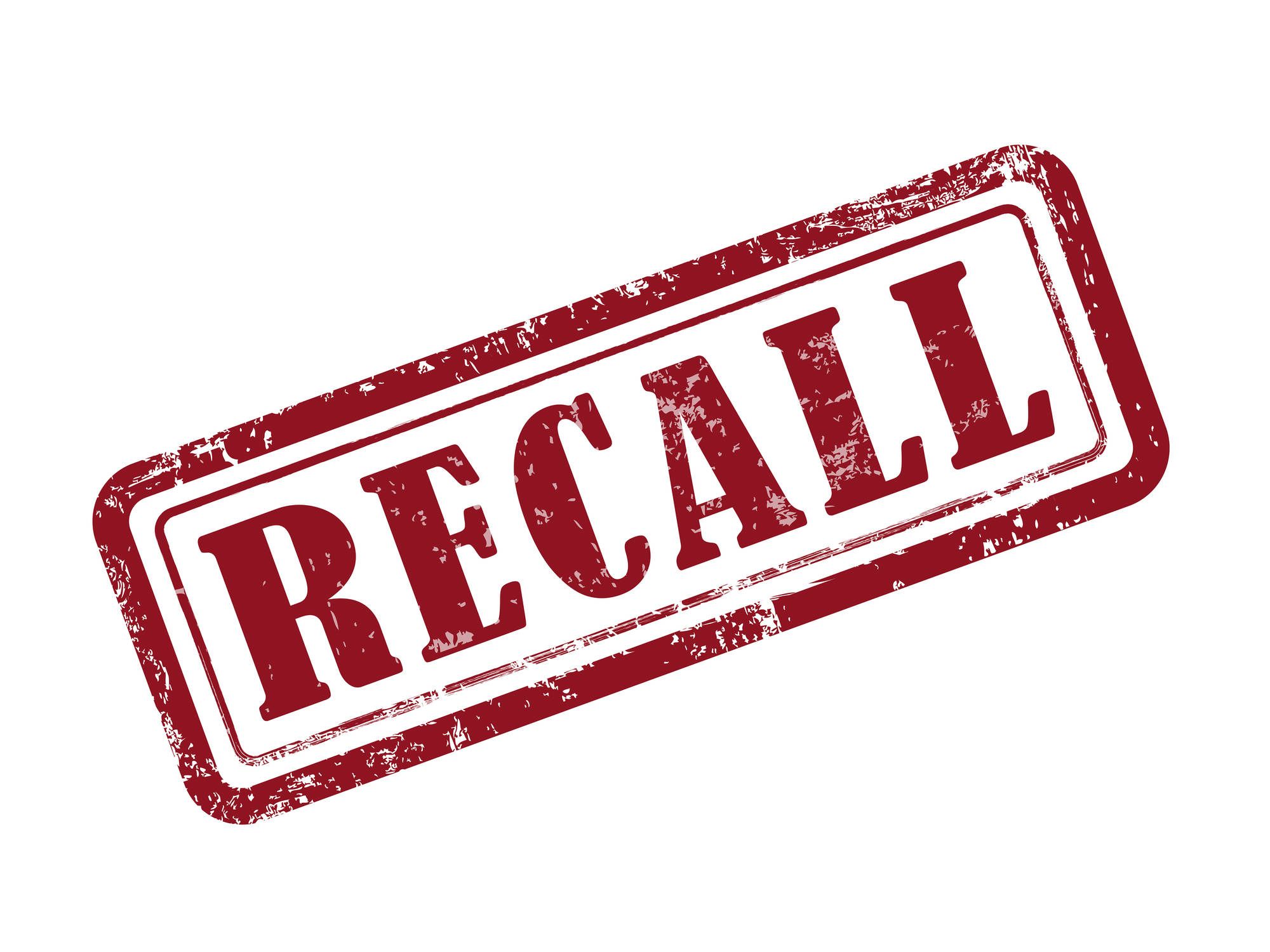 Recall stamped in red