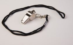 Whistle on a lanyard