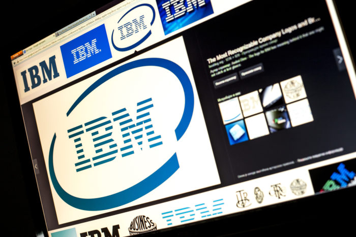 IBM logo on computer