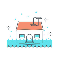 Houses can flood in a hurricane.