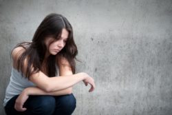 Young vulnerable woman who is a victim of human trafficking