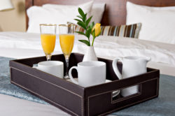 Room service on bed