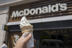 Mcdonalds ice cream cone in front of store