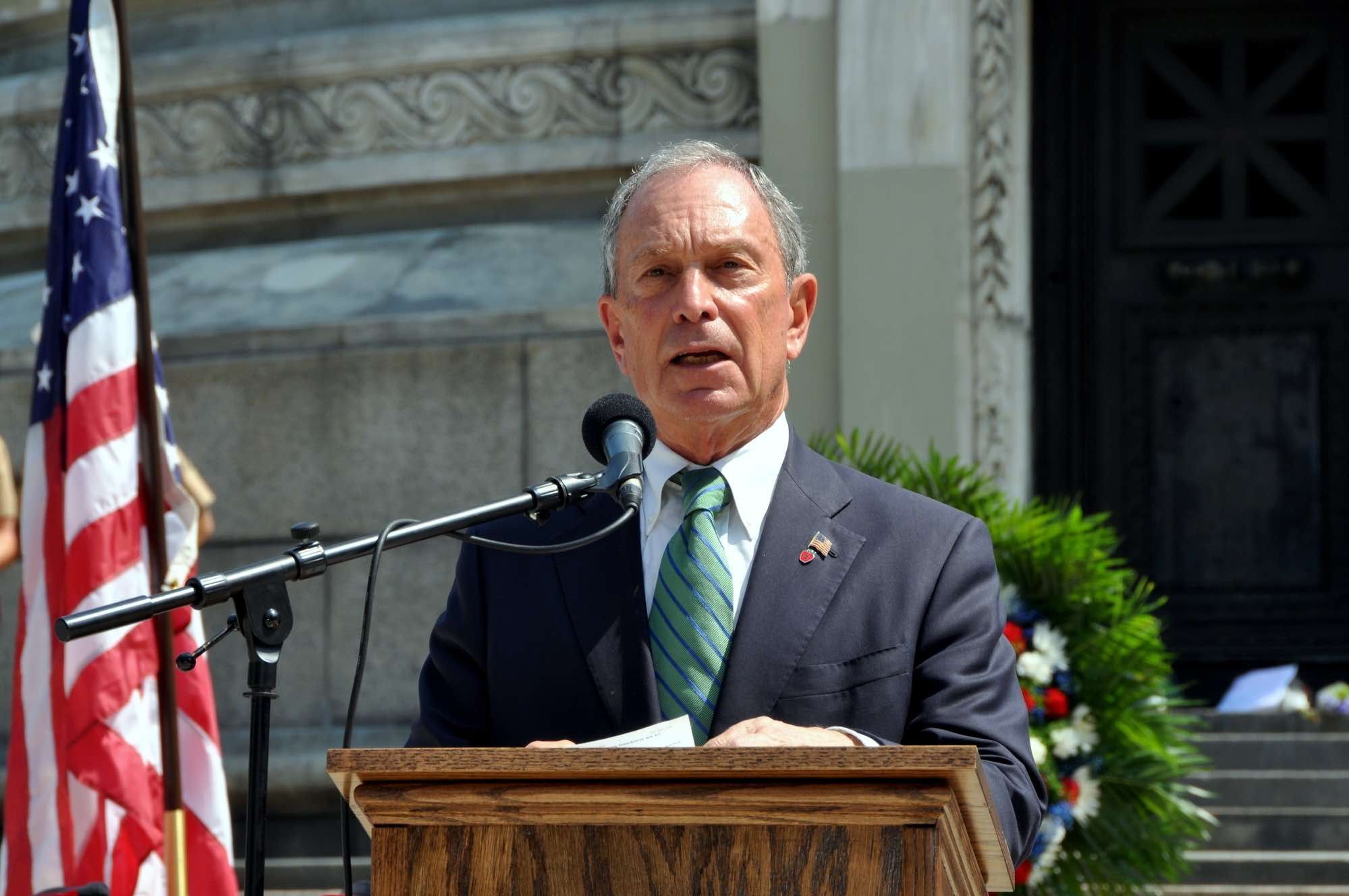 Michael Bloomberg giving speech