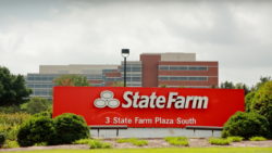 state farm sign in front of building