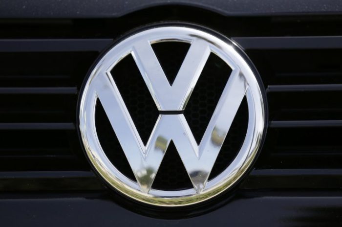 Volkswagen logo on car