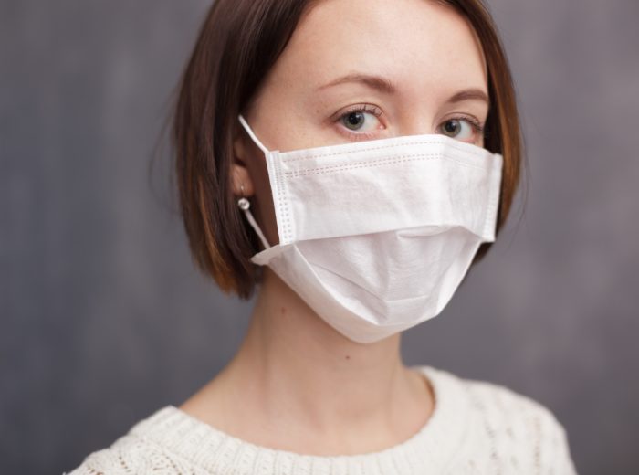 new jersey woman wearing a protective mask during the coronavirus outbreak