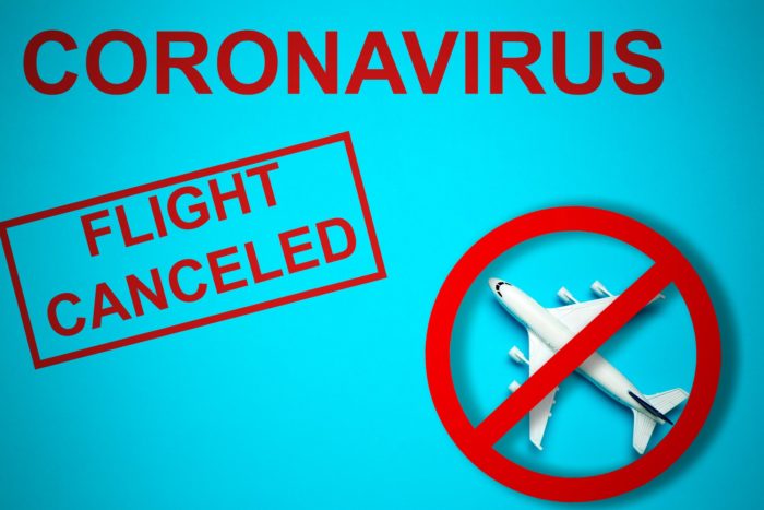 Delta coronavirus flight canceled graphic