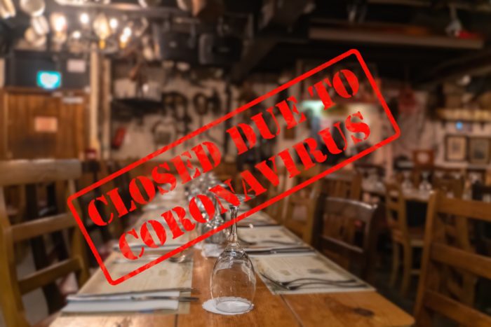 empty Hooters restaurant after coronavirus closures