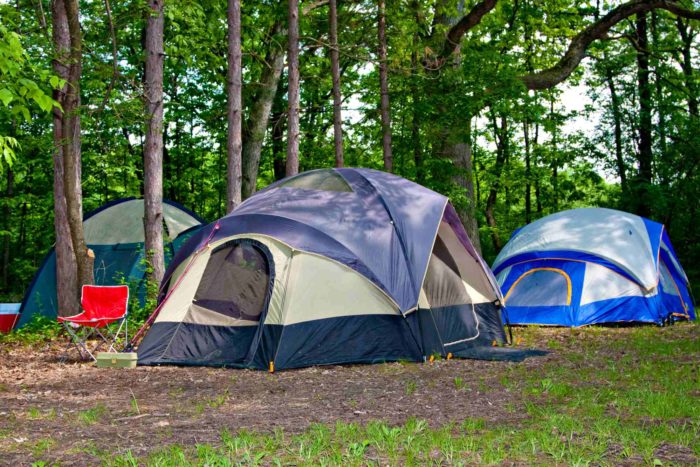 Maine campgrounds covered with tents
