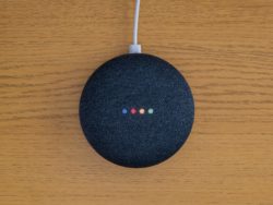 google home assistant on table