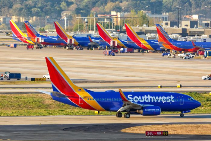 Southwest Airlines airplanes at airport
