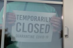 temporary closed shutdown order COVID-19 sign