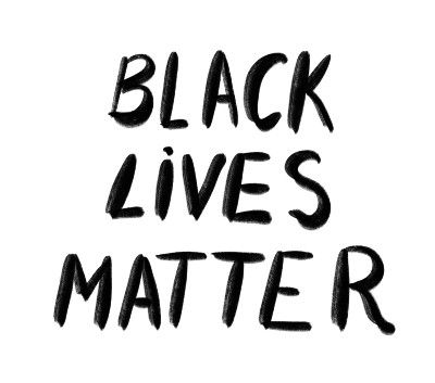 "Black Lives Matter" black lettering on white background