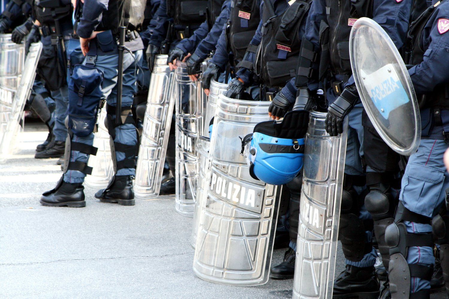 Police in riot gear