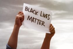 BLM sign to stop police brutality