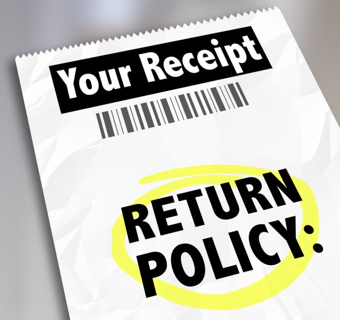 walmart return policy written on receipt