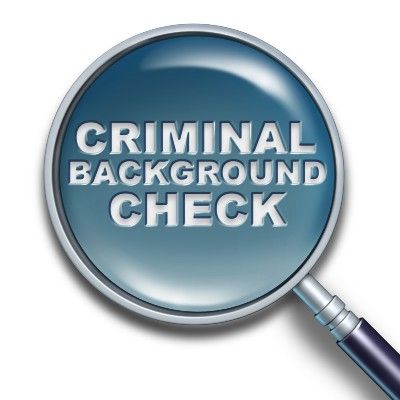 Graphic of magnifying glass showing words "Criminal Background Check"