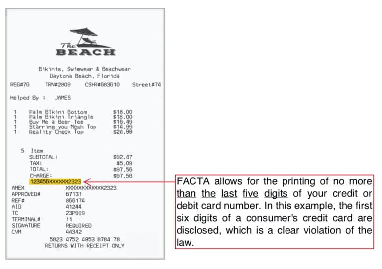 Yearend filing is a good time to check credit card receipts for FACTA