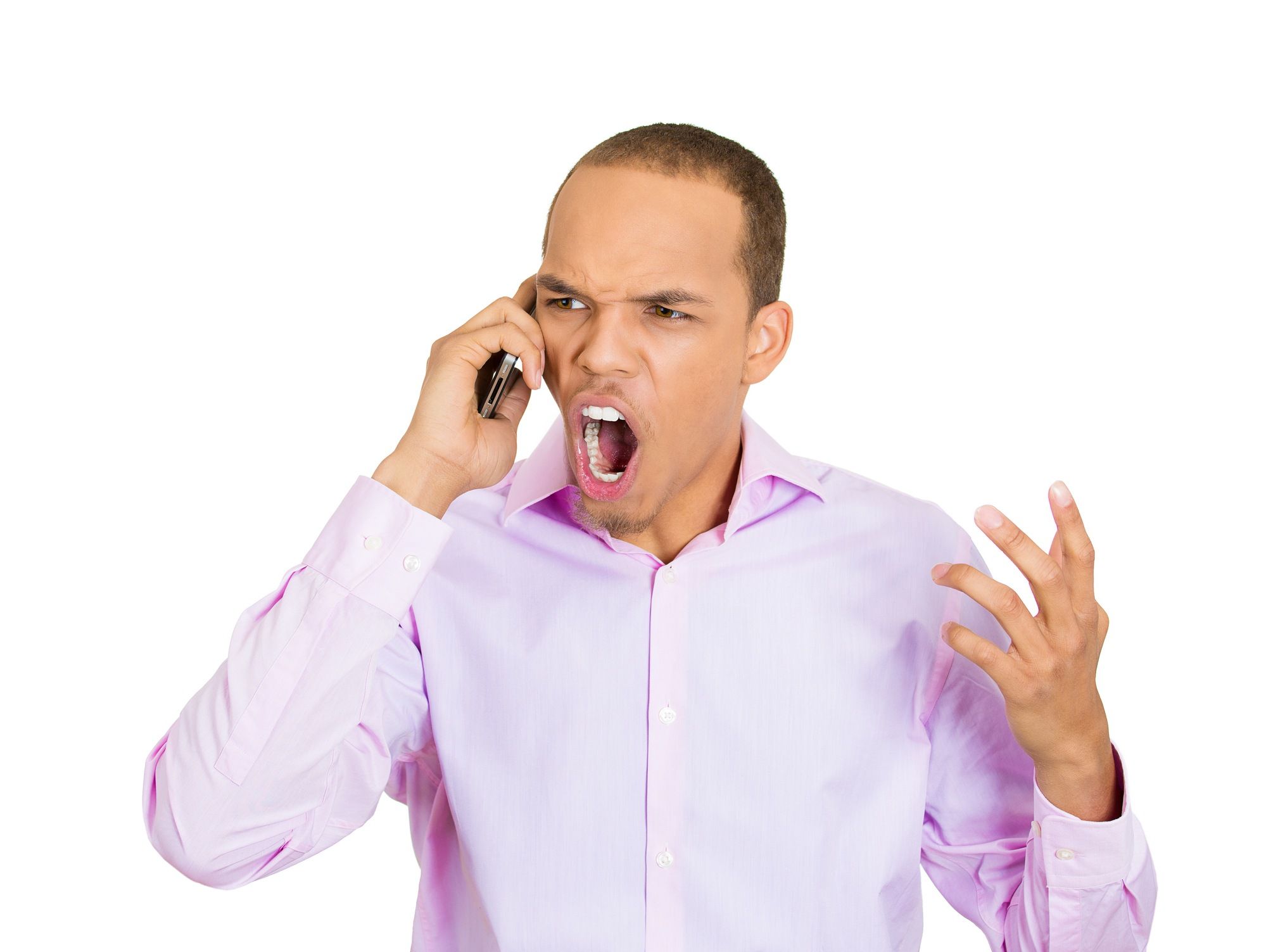 Angry man on phone call