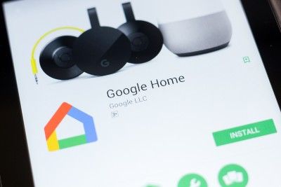 Google Home app on smartphone screen - Google Home devices