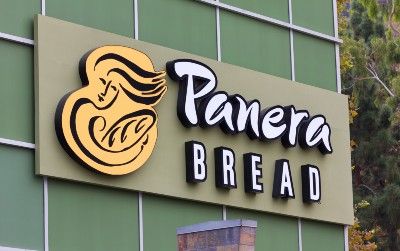 Panera Bread sign on building - clean food
