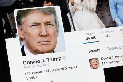 Close-up of Donald Trump's twitter profile - trump social media order