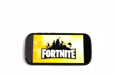 Fortnite game app on phone screen