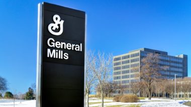 Large General Mills sign outside building