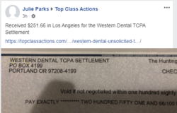 Western Dental TCPA violation settlement checks have been mailed.