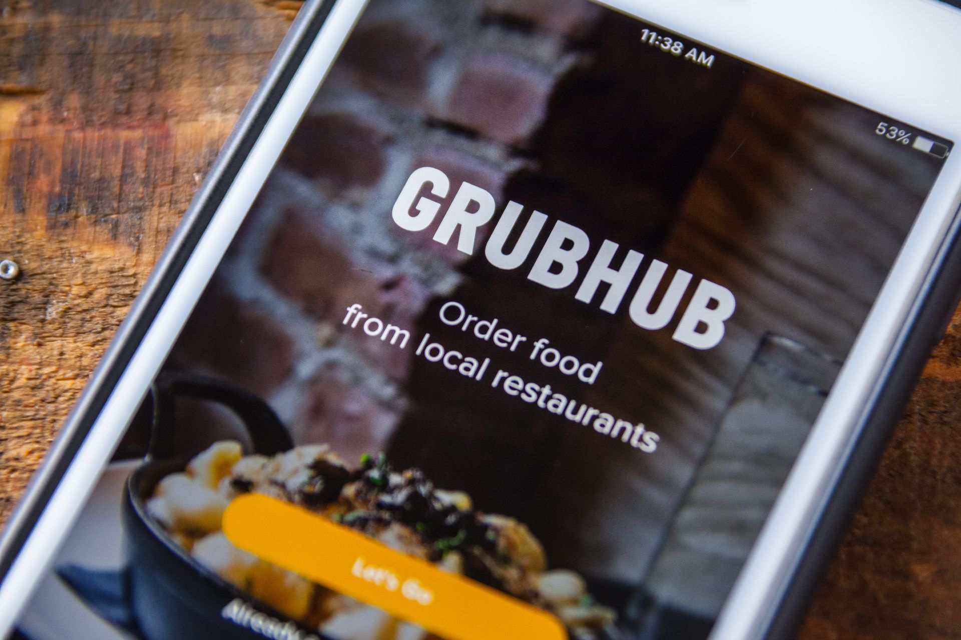 Grubhub app screen on a smartphone - grubhub partner