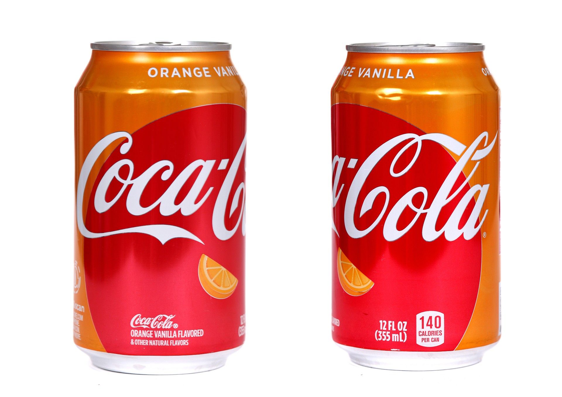 Orange Vanilla Coca-Cola cans