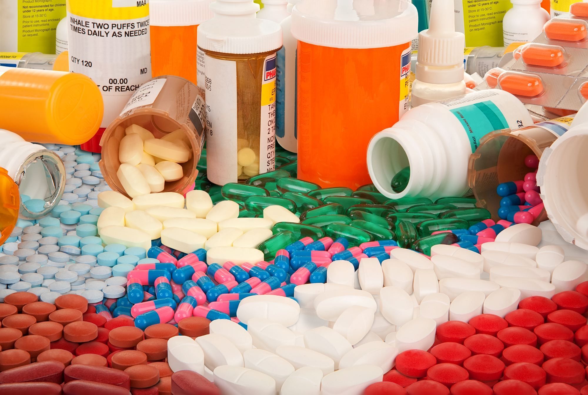 pills and bottles of pharmaceutical drugs