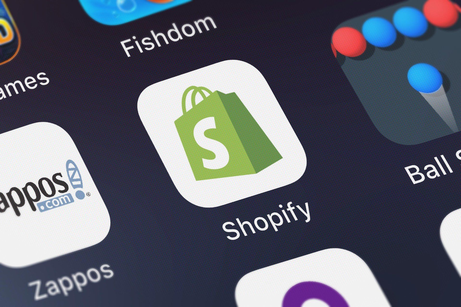 The Shopify app is seen on a phone or tablet screen - data breach