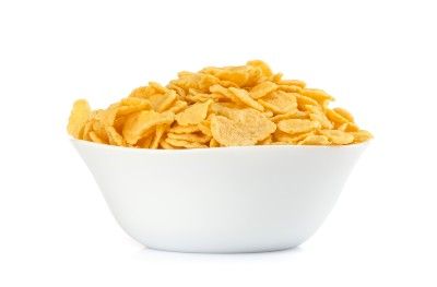 Flake cereal in a white bowl - post foods