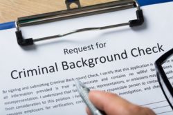 Closeup of background check paperwork