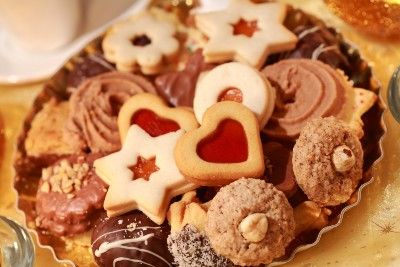 Holiday cookies on a platter - Publix holiday cookies